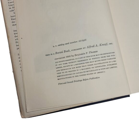 1952 "ABRAHAM LINCOLN: A BIOGRAPHY" by Benjamin P. Thomas Vintage Hardcover Book - Picture 15 of 15